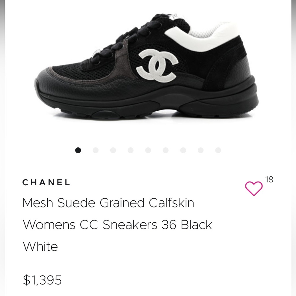 AUTH CHANEL black&white tennis shoes sneakers heels slides CC neimans $1350!
